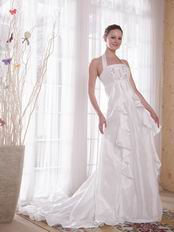 Modest White Preganant Wedding Bridal Dress For Woman