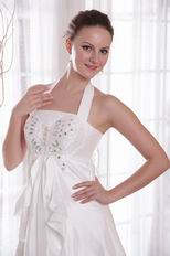 Modest White Preganant Wedding Bridal Dress For Woman