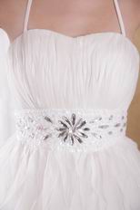 Cheap Maternity White Halter Wedding Dress With Rhinestones