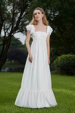 Square Floor-length Maternity Wedding Chiffon Dress 2014