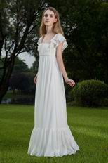 Square Floor-length Maternity Wedding Chiffon Dress 2014