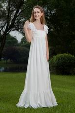 Square Floor-length Maternity Wedding Chiffon Dress 2014