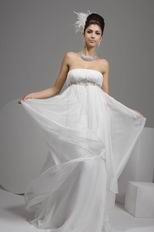 Beautiful Strapless Empire Waist Chiffon Maternity Wedding Dress
