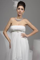 Beautiful Strapless Empire Waist Chiffon Maternity Wedding Dress