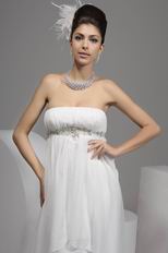 Beautiful Strapless Empire Waist Chiffon Maternity Wedding Dress