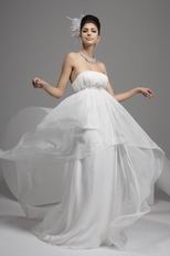 Beautiful Strapless Empire Waist Chiffon Maternity Wedding Dress