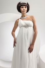 Hot Sell Maternity Wedding Dress With One Shoulder Skirt