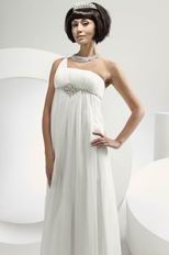 Hot Sell Maternity Wedding Dress With One Shoulder Skirt