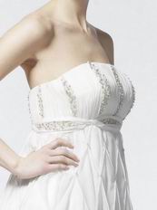 Strapless Beaded Wedding Dresses For Pregnant Women