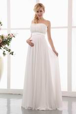 Simple Strapless Empire Ivory Maternity Wedding Dress