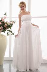 Simple Strapless Empire Ivory Maternity Wedding Dress