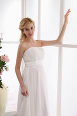 Simple Strapless Empire Ivory Maternity Wedding Dress
