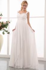 Straps Ivory Chiffon Maternity Dress For Bride Wear