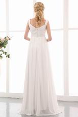 Straps Ivory Chiffon Maternity Dress For Bride Wear