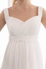 Straps Ivory Chiffon Maternity Dress For Bride Wear