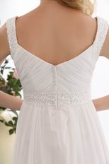 Straps Ivory Chiffon Maternity Dress For Bride Wear