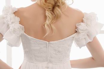 Off Shoulder Marternity Lace Wedding Dress Chapel Train