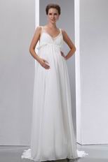 Designer Straps Ivory Maternity Wedding Dress For Discount