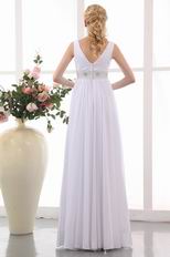 Elegant V-neck Crystal Pregant Wedding Dress Discount