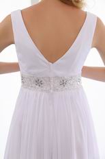 Elegant V-neck Crystal Pregant Wedding Dress Discount