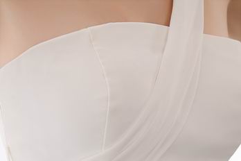 Decent One Shoulder Cream Maternity Wedding Dress For Bride