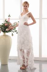 Pretty High Low Layers Maternity Wedding Dress With Applique