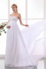 Cheap Beading White Top Designer Maternity Bridal Dress