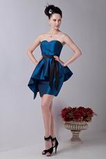 Affordable Dark Blue Taffeta Short Homecoming Dresses