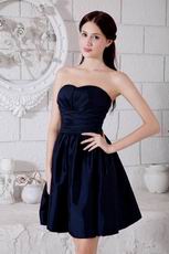 Terse Sweetheart Knee Length Navy Blue Taffeta Prom Short Dress