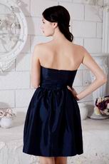 Terse Sweetheart Knee Length Navy Blue Taffeta Prom Short Dress