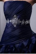 Layers Ruffles Skirt Navy Blue Ball Gown Quinceanera Dress