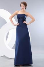 Marine Blue Stain Floor Length Skirt Amazing Prom Dresses