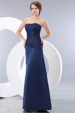 Marine Blue Stain Floor Length Skirt Amazing Prom Dresses