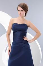 Marine Blue Stain Floor Length Skirt Amazing Prom Dresses