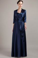 Navy Blue Halter Dress And Jacket Mother Of The Bride