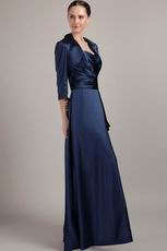 Navy Blue Halter Dress And Jacket Mother Of The Bride