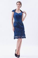 Navy Blue Junior Mama Of The Bride Dress With Applqiue