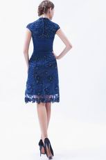 Navy Blue Junior Mama Of The Bride Dress With Applqiue