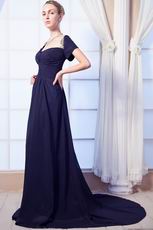 Modest Dark Navy Women In Mother Of The Bride Dress