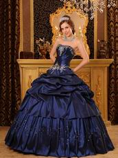 Remarkable Handmade Navy Dress To Girls Quinceanera Party