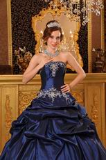 Remarkable Handmade Navy Dress To Girls Quinceanera Party