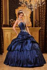 Remarkable Handmade Navy Dress To Girls Quinceanera Party