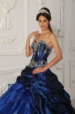 Chapel Train Skirt Dark Blue Quinceanera Dress Winter Wear