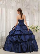 Navy Blue Halter Floor Length Designer Quinceanera Dress