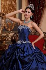 Navy Blue Appliques Decorate Find Quniceanera Ball Gown