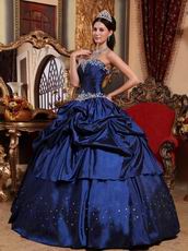 Navy Blue Appliques Decorate Find Quniceanera Ball Gown