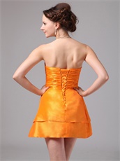 Simple Orange Mini-length Club Cocktail Bridesmaid Dress Under 100