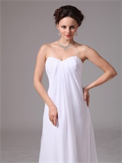 Simple Sweetheart Empire White Chiffon Long Skirt Bridesmaid Group Wear