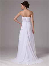 Simple Sweetheart Empire White Chiffon Long Skirt Bridesmaid Group Wear