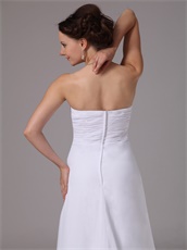 Simple Sweetheart Empire White Chiffon Long Skirt Bridesmaid Group Wear
